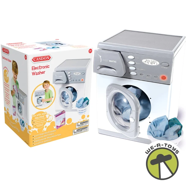 Casdon Electronic Washer Realistic Kids Washing Machine with Lights & Sound