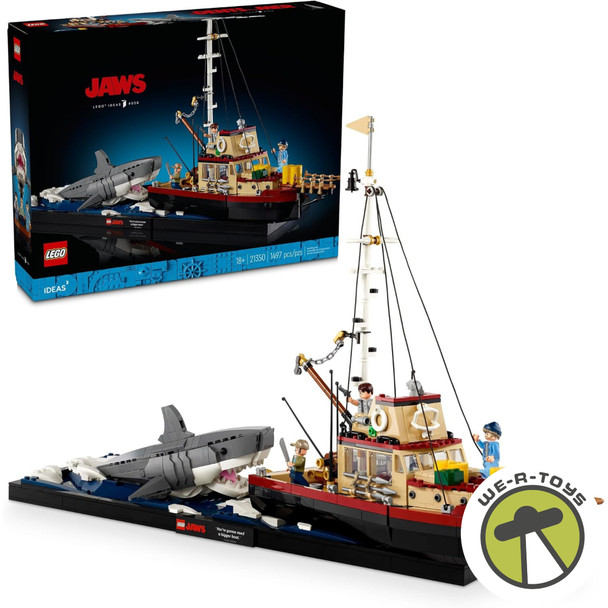 LEGO Ideas Jaws Diorama Kit and Shark Toy for Adults 21350