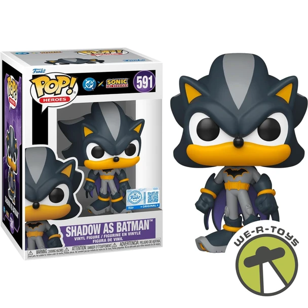 Funko Pop Justice League x Sonic the Hedgehog Shadow as Batman #591
