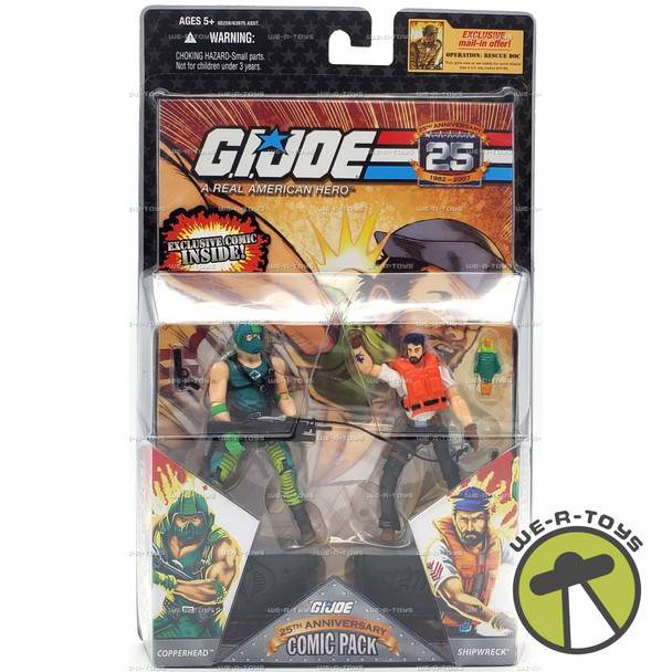GI Joe Copperhead & Shipwreck Action Figure Comic Pack 2007 Hasbro #65258