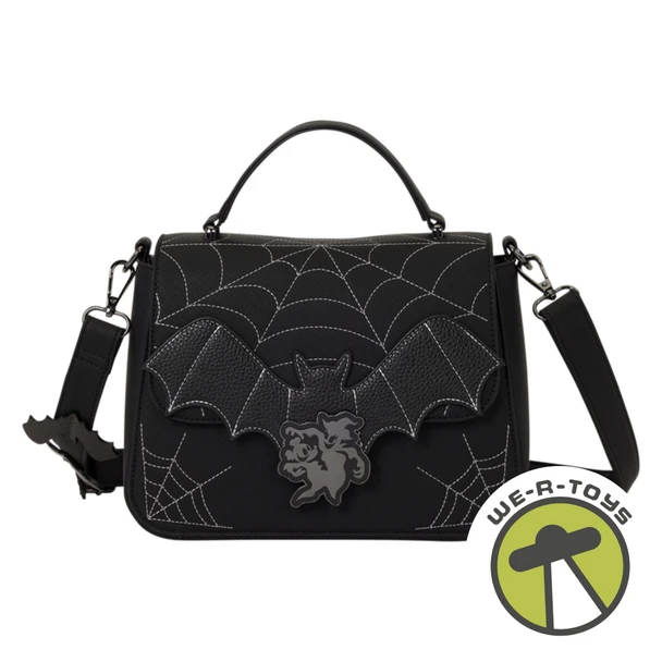 Mickey and Minnie Spiderweb and Bats Crossbody Bag Loungefly