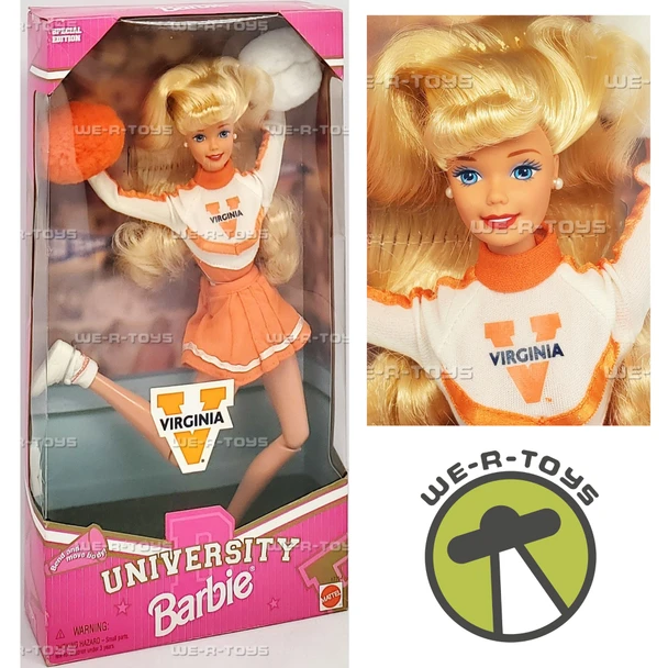 Virginia University Barbie Doll Bend and Move Body 1997 Mattel 17754