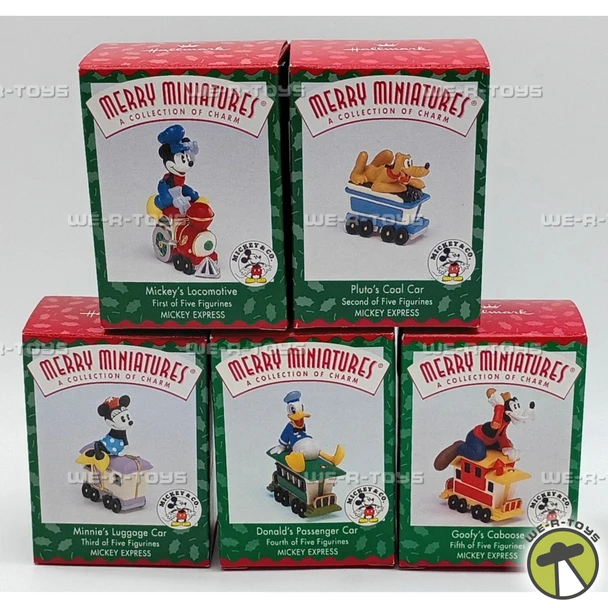 Hallmark Merry Miniatures Mickey and Co. Train Charms 1998