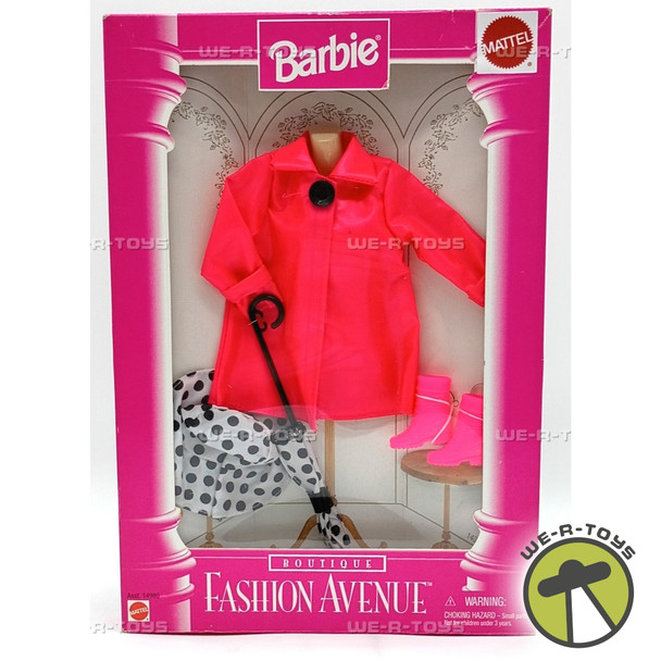 Barbie Fashion Avenue Pink Rain Coat & Pants w/ Umbrella & Accessories #14980