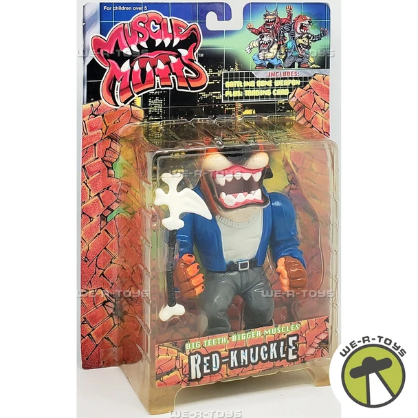 Muscle Mutts Red-Knuckle Figure in Package 1997 Street Wise Designs 15054 RARE
