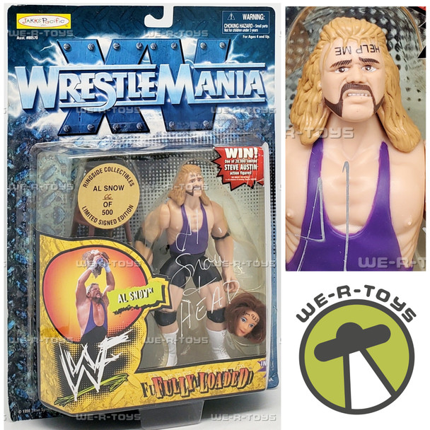 WWF WrestleMania XV Al Snow Action Figure Signed 1998 Jakks Pacific 80575