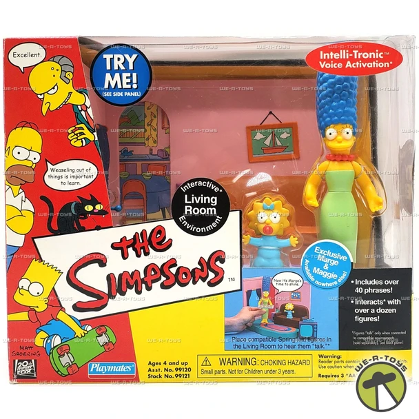 The Simpsons Interactive Living Room w/ Marge & Maggie 2000 Playmates 99121