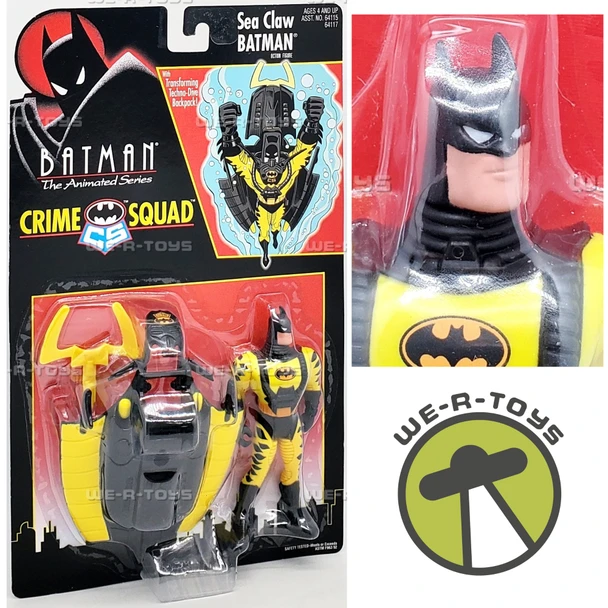 Batman the Animated Series Crime Squad Sea Claw Batman Figure 1995 Kenner 64117