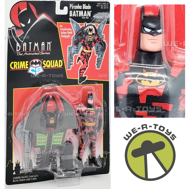 Batman the Animated Series Crime Squad Piranha Batman Figure 1995 Kenner 64116