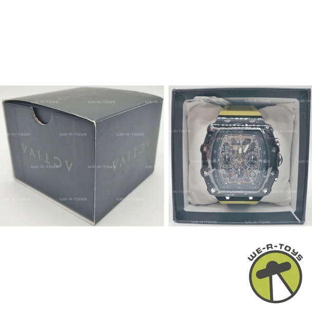Activa X Invicta Men's Watch - 44.3mm, Black/Green, Skeleton Dial (ACW2305-011)