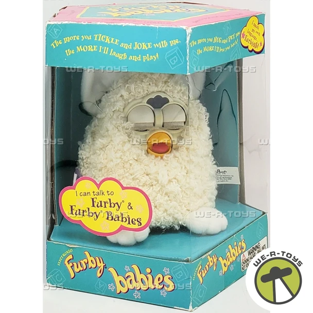 Furby Babies Curly White Electronic Toy 1999 Tiger Electronics 01250