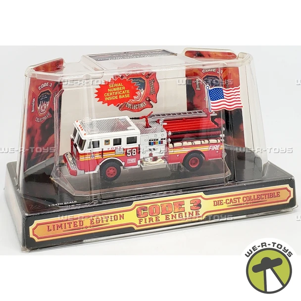Code 3 FDNY #58 Seagrave 1998 Die Cast Fire Truck 12300