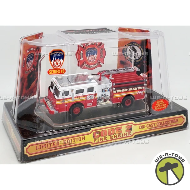 Code 3 FDNY #235 Die Cast Seagrave Fire Truck 1998 No. 12302