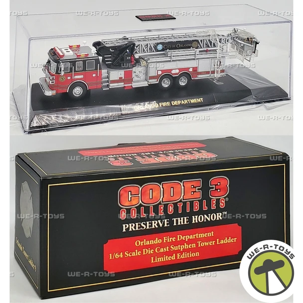Code 3 Orlando Fire Department Sutphen Tower Ladder 9 Fire Truck No. 12934