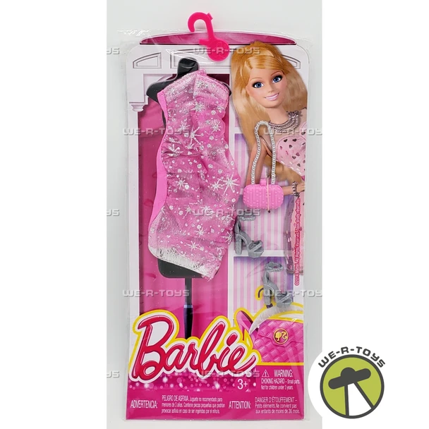 Barbie Complete Look Fashion Pack #6 Pink and Silver Dress 2014 Mattel CFX98