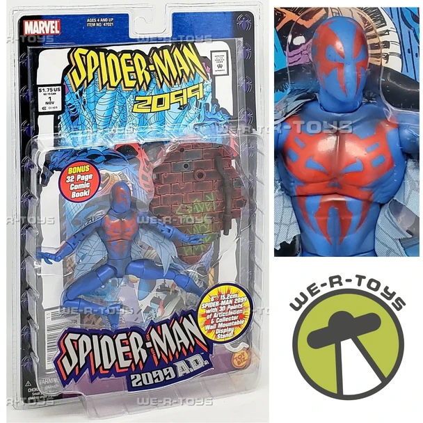 Marvel Spider-Man 2099 A.D. Action Figure and Comic Book 2001 Toy Biz 47021