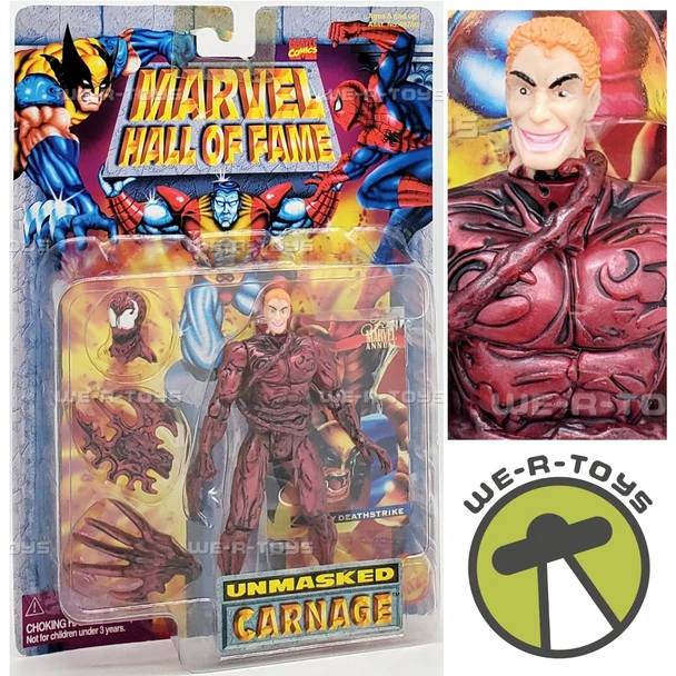 Marvel Hall of Fame Unmasked Carnage Action Figure 1997 Toy Biz 48782