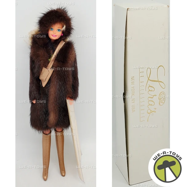 Barbie Doll in Custom Mahogony Mink Coat by Lara's Fur Accessories in New York
