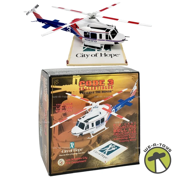 Code 3 City of Hope Los Angeles Fire Department Bell 412 Helicopter 12604