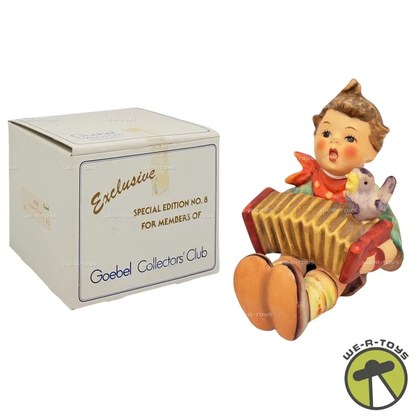Let's Sing Boy Playing Accordion wiht Bird M.I. Hummel Figurine by Goebel 470