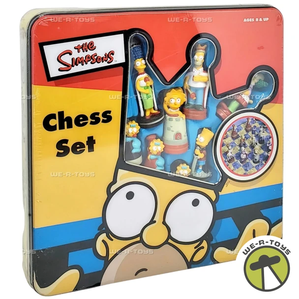 The Simpsons Chess Set with Laminated Fold-Up Playing Board Cardinal 52971