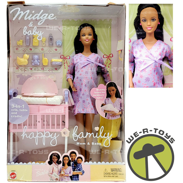 Happy Family Pregnant Midge and Baby African American Doll 2002 Mattel 56664