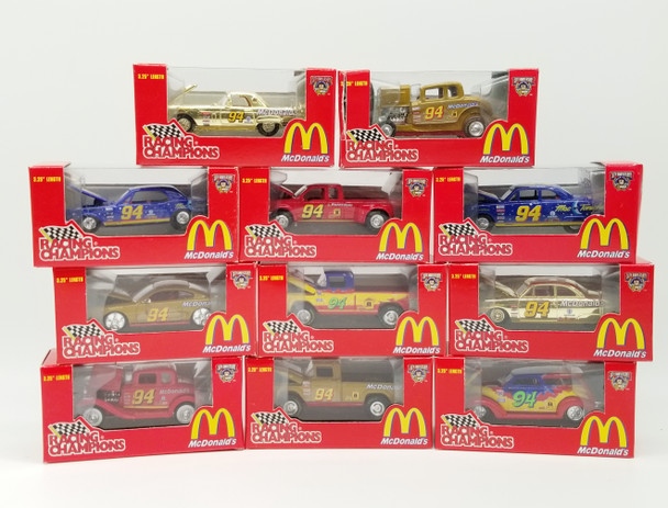 McDonald's Racing Champions Lot of 11 Collectible Cars 3.25" Nascar 50th #94 NEW