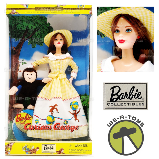 Barbie and Curious George Doll Set Keepsake Treasures Collection 2000 Mattel NEW