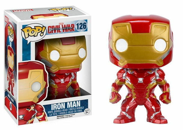 Funko Pop! Marvels Captain America Civil War Iron Man Vinyl Bobble-Head #126 NEW