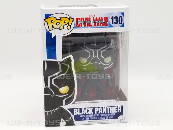 Marvel Avengers Black Panther Vinyl Bobble-Head Civil War Funko Pop No. 130 NRFB