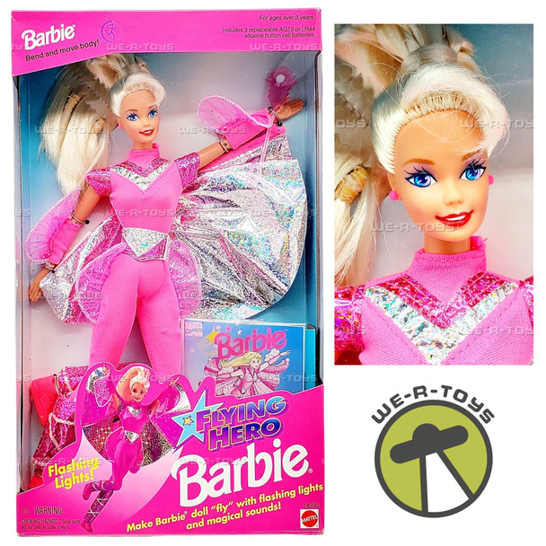 1995 Flying Hero Barbie Doll with Lights & Sounds Mattel 14030