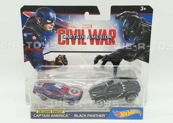 Hot Wheels Marvel Captain America Civil War Black Panther & Captain America Cars
