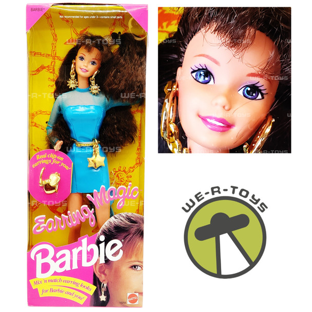 Earring Magic Barbie Doll Brunette Edition 1992 Mattel No. 10255 NRFB