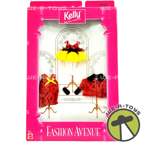 Barbie Fashion Avenue Kelly Fashion Red Print Dress Jumper Jacket #16696 NRFB