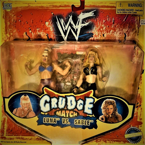 WWF Grudge Match Luna vs Sable Action Figure Set 1998 Jakks Pacific #82260