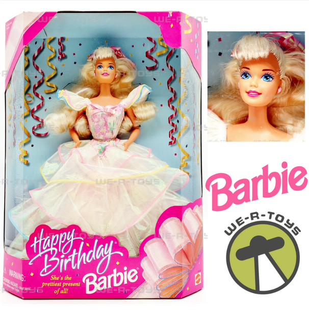 1995 Happy Birthday Barbie Doll She's The Prettiest Present of All Mattel 14649