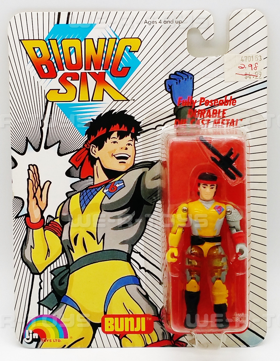 Bionic Six Bunji Fully Poseable Die Cast Metal Action Figure 1986 LJN ...