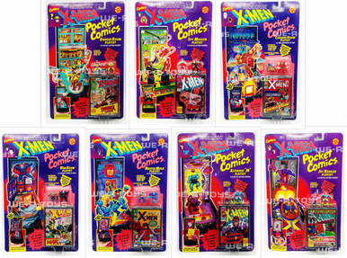 Marvel's X-Men Lot of 7 Pocket Comics Playsets Wolverine Toy Biz