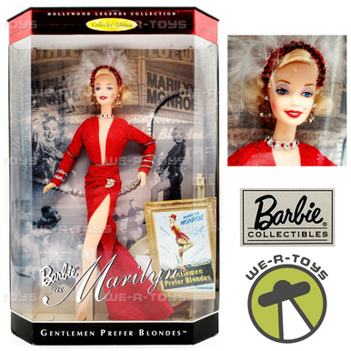 Year 1997 Barbie Collector Edition Hollywood Legends Collection 12 Inch  Doll - MARILYN MONROE in Gentlemen Prefer Blondes with Necklace and Earrings