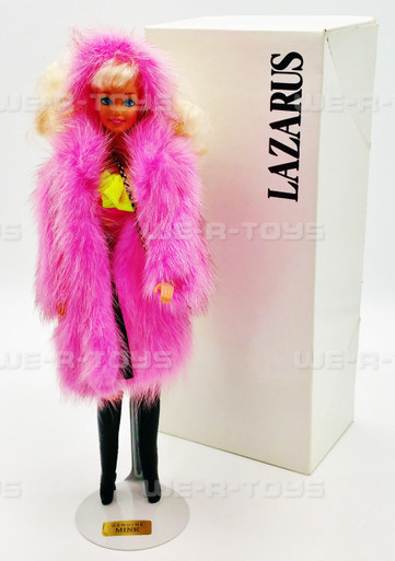 Barbie Doll In Lara's Pink Dyed Genuine Mink Fur Coat Lazarus