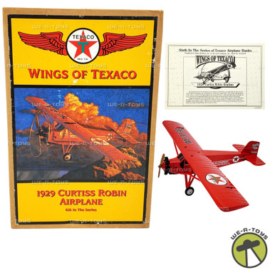Wings of Texaco 1929 Curtiss Robin Airplane Diecast Coin Bank 1998