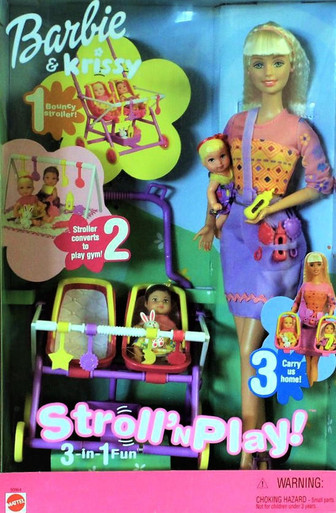 Barbie & Krissy Stroll 'n Play! 3-in-1 Fun Doll Set 2001 Mattel 50964