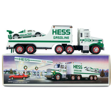 HESS トレーラーとロケット 1992 Hess Toy Truck 18 Wheeler and Racer Original Box RARE