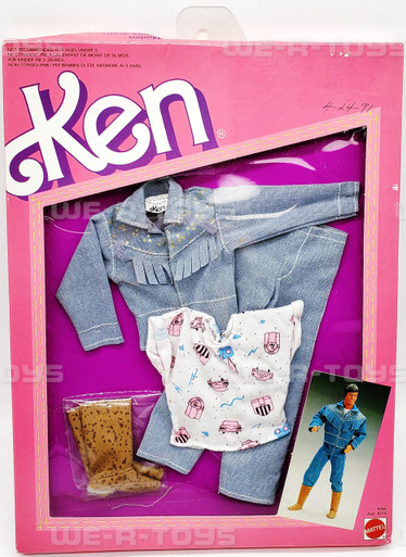 BARBIE, KEN & CLONE. DOLL CLOTHES 1975+: 1987 BARBIE DOLL MATTEL 4330 4273,  4334 JEANS LOOK OUTFITS CHOICE 3 NEW IN BOX