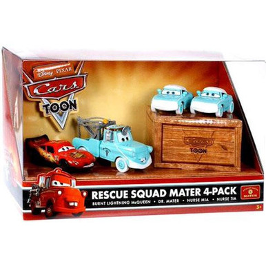 Disney Pixar CARS Toon Rescue Squad Mater 4-Pack Diecast Vehicles