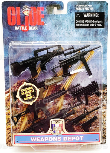 ミリタリー G.I. Joe #7514 SOLDIER MACHINE GUN SET G.I. Joe Battle Gear 35th Anniversary Weapons Depot Set SA-80 No