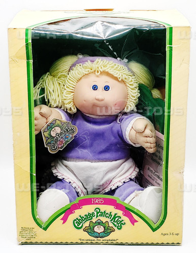 Cabbage Patch Kids 1985 Blonde With Pigtails Blue Eyes Doll Coleco