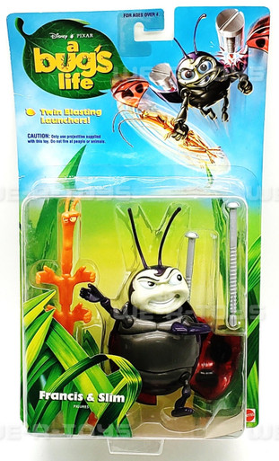 Disney Pixar A Bug's Life Francis & Slim Action Figures Mattel 1998 No ...