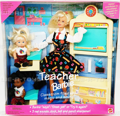 1995 Recalled Original Production Teacher Barbie Doll & Kids Set