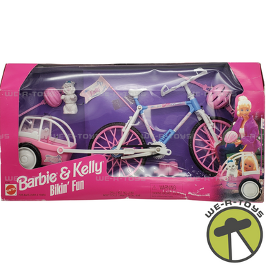 Barbie & Kelly Bikin' Fun Bicycle & Trailer Playset 67596 Mattel 1997 ...